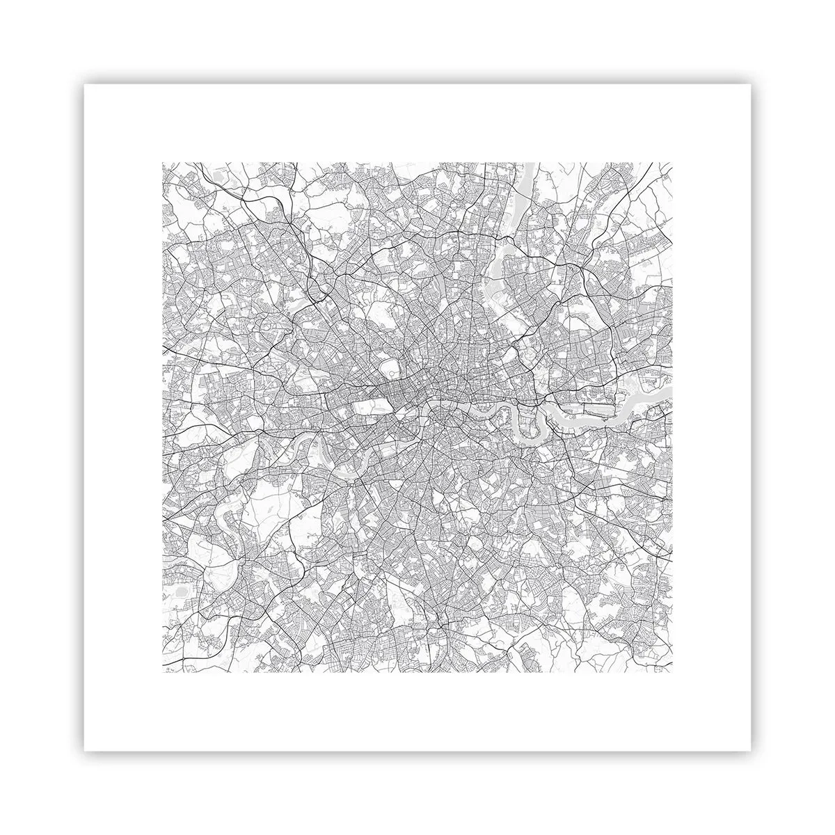 Poster - Kaart van het doolhof van Londen - 30x30 cm