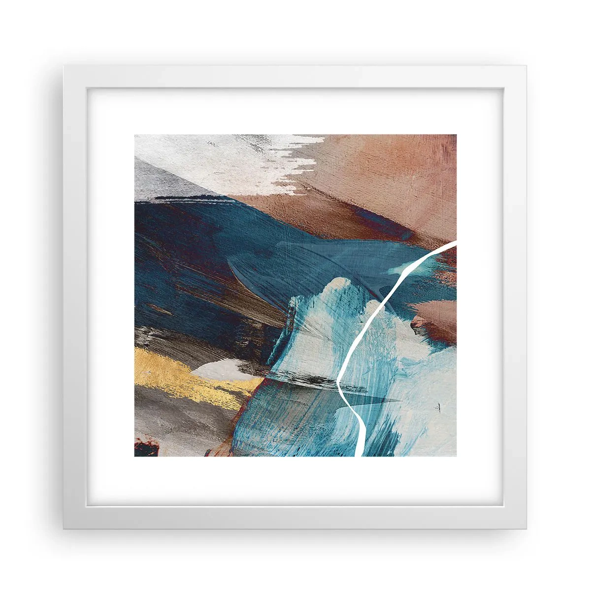 Poster in een witte lijst - Met panache en energie - 30x30 cm