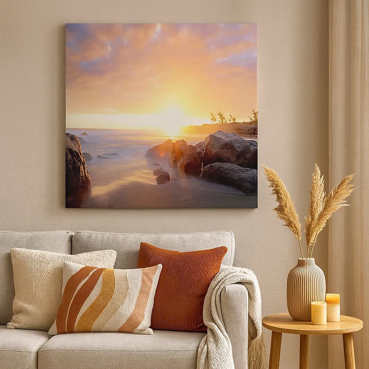 Schilderen op canvas - Lichtgevende bries van de avond - 30x30 cm