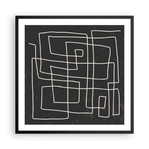 Poster in een zwarte lijst - Niet zo eenvoudig - 60x60 cm