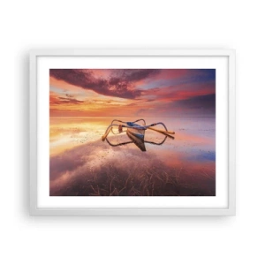 Poster in een witte lijst - De rust van een tropische avond - 50x40 cm