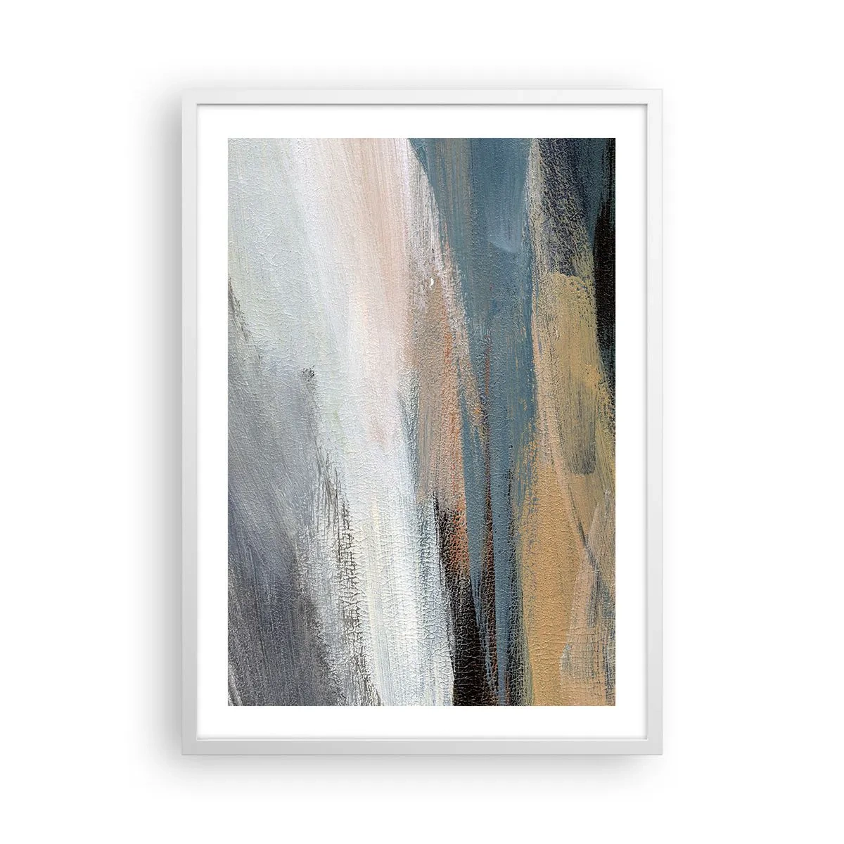 Poster in een witte lijst - Abstractie: noordelijk landschap - 50x70 cm