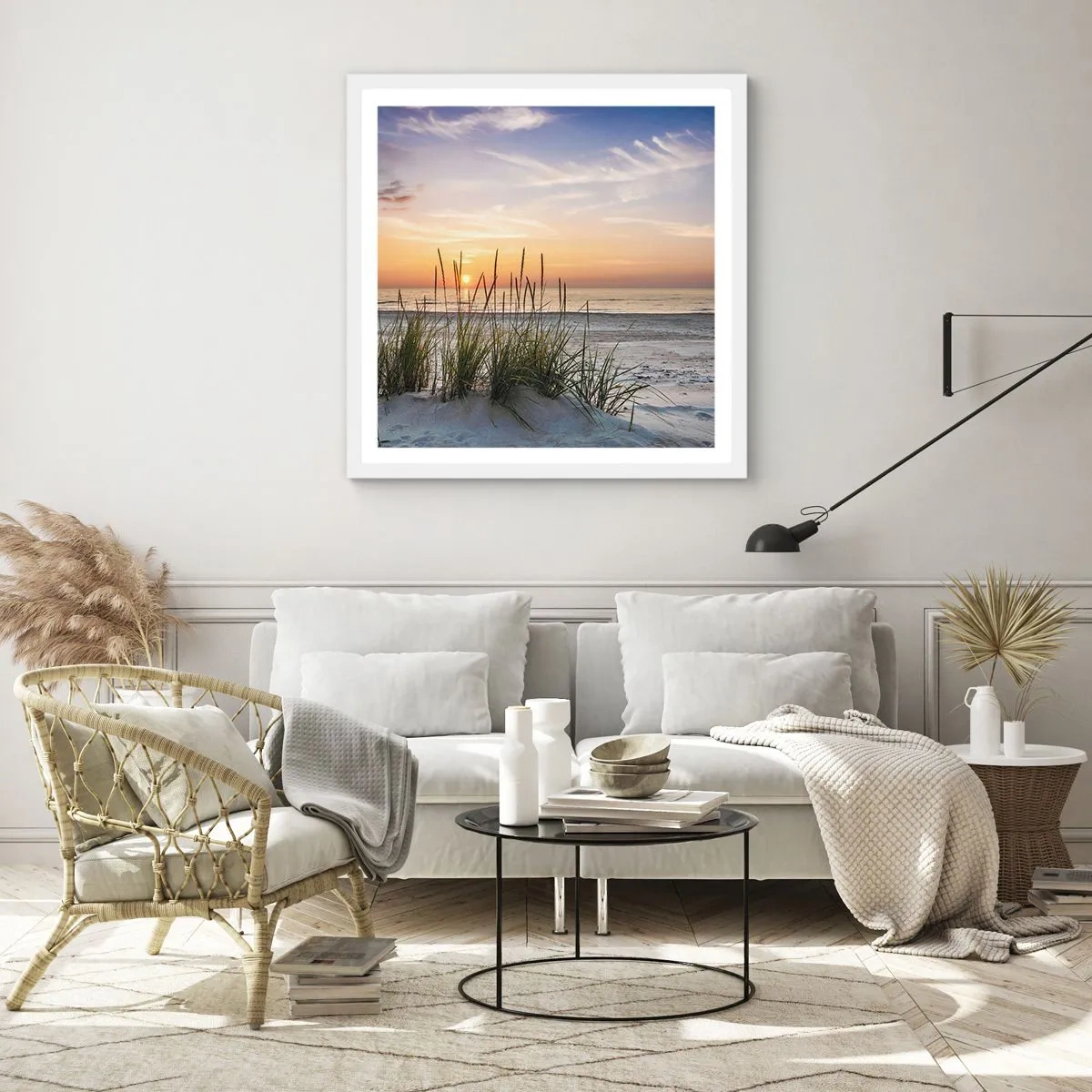 Poster in een witte lijst - Kijk, denk, voel - 50x50 cm