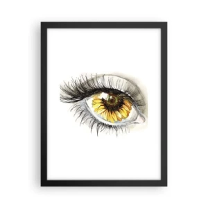 Poster in een zwarte lijst - Een look zo warm als de zomer - 30x40 cm