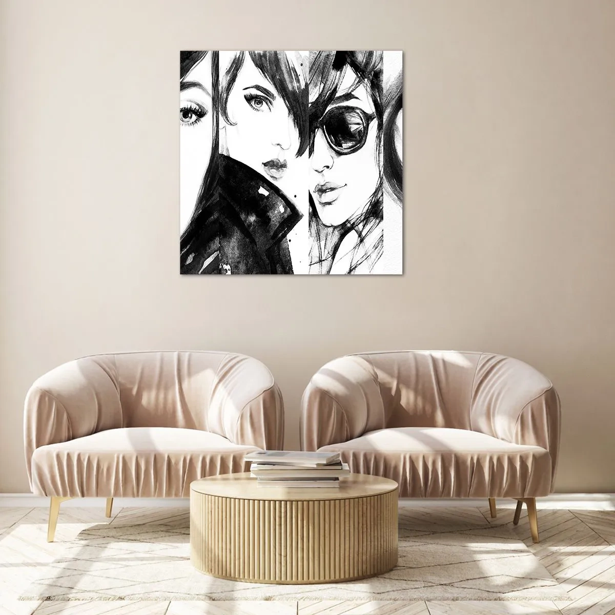 Schilderen op glas - Schoonheid vermenigvuldigd - 30x30 cm