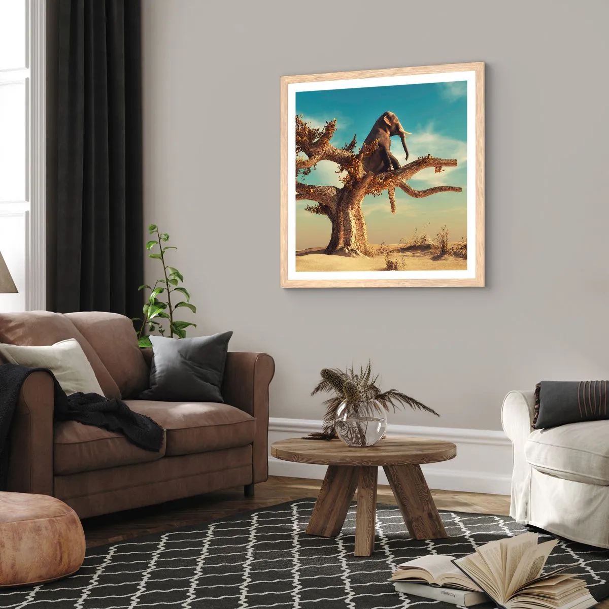 Een poster in een licht eiken lijst - Een nieuw gezichtspunt - 30x30 cm