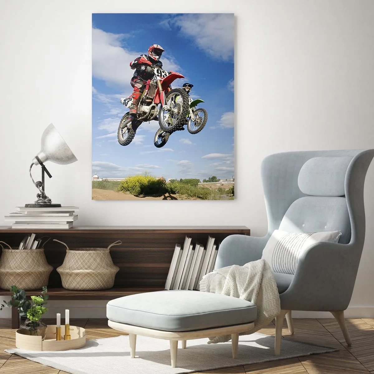 Schilderen op glas - Luchtsprong - 50x70 cm