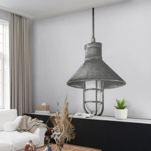 Fotobehang Premium Sand - Zoals jaren geleden… - Lamp, Tekening, Potlood - 100x70 cm