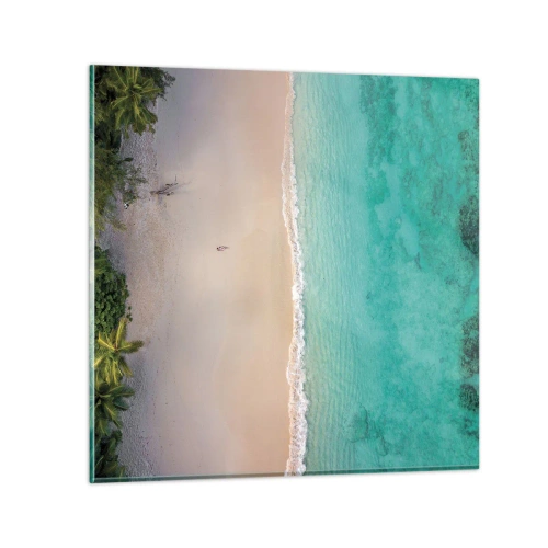 Schilderen op glas - Paradijsstrand - 70x70 cm