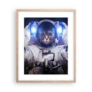Een poster in een licht eiken lijst - Houston, je hebt een probleem - 40x50 cm