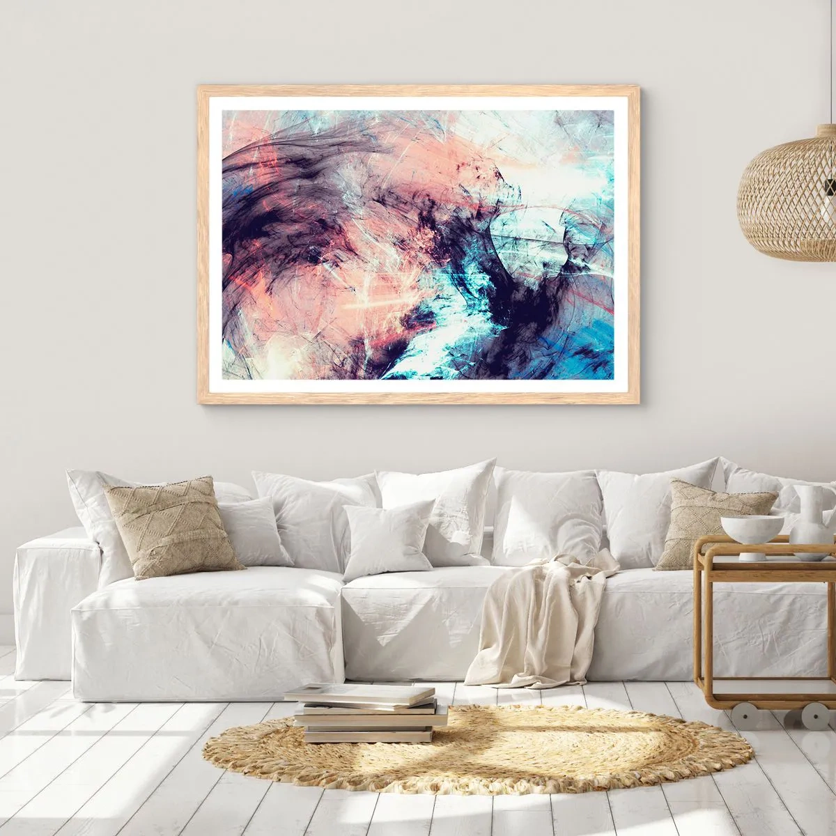 Een poster in een licht eiken lijst - Voel de wind - 70x50 cm