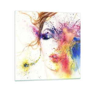 Schilderen op glas - Regenboogduizeligheid - 50x50 cm