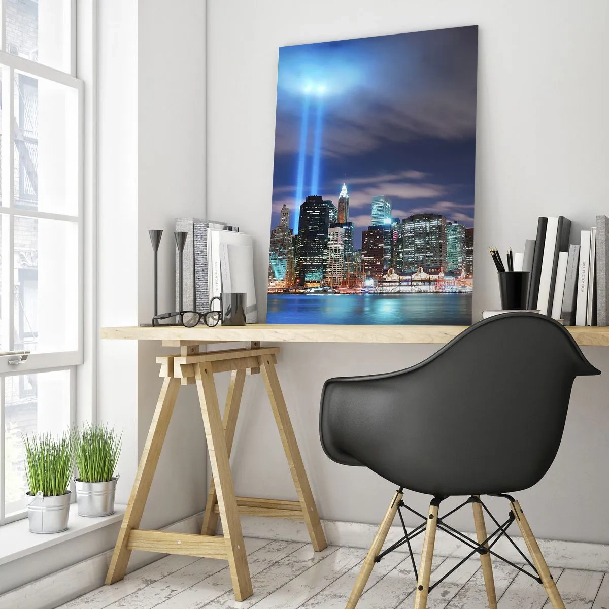 Schilderen op glas - De hemel met het licht bereiken - 70x100 cm