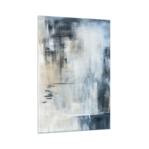 Schilderen op glas - Achter het blauwe gordijn - 80x120 cm