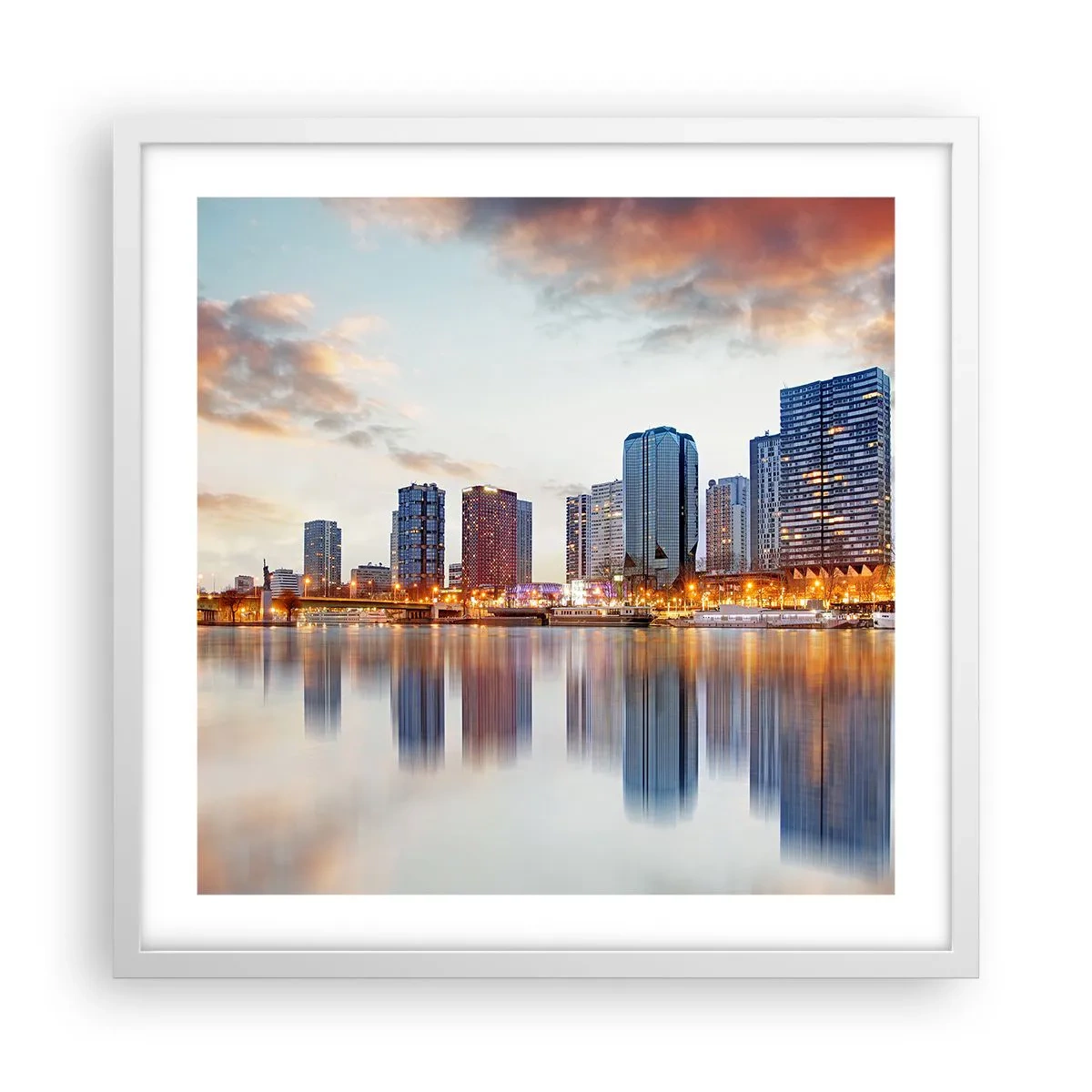 Poster in een witte lijst - De monumentale rust van Parijs - 50x50 cm