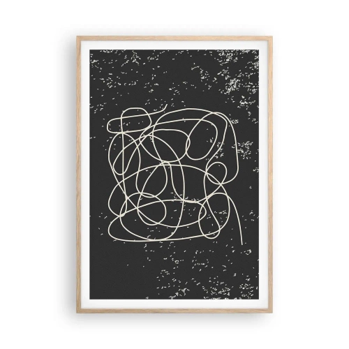 Een poster in een licht eiken lijst - Dwalende gedachten - 70x100 cm