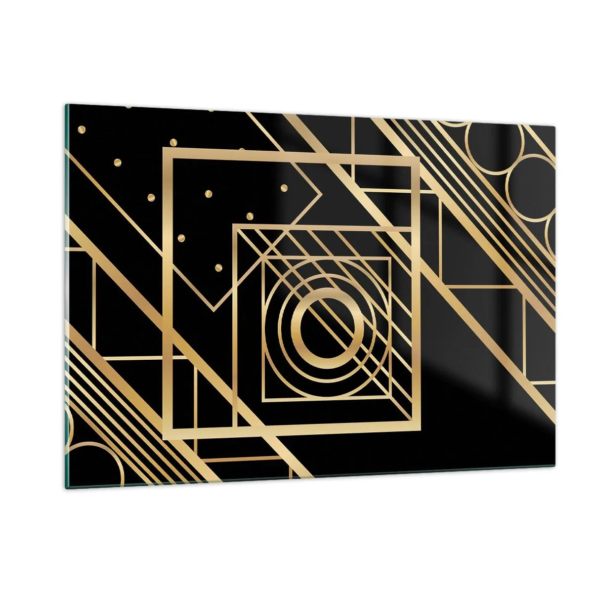 Schilderen op glas - Gouden geometrie - 120x80 cm