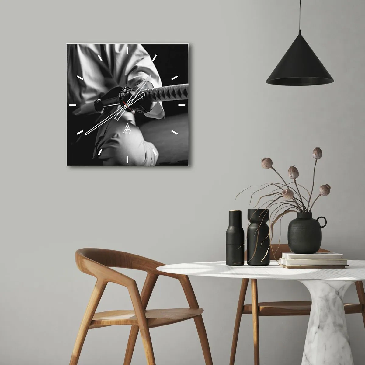 Wandklok - Klok - Ziel van een vechter - 40x40 cm