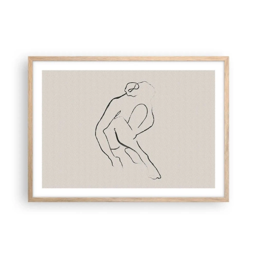 Een poster in een licht eiken lijst - Intieme schets - 70x50 cm