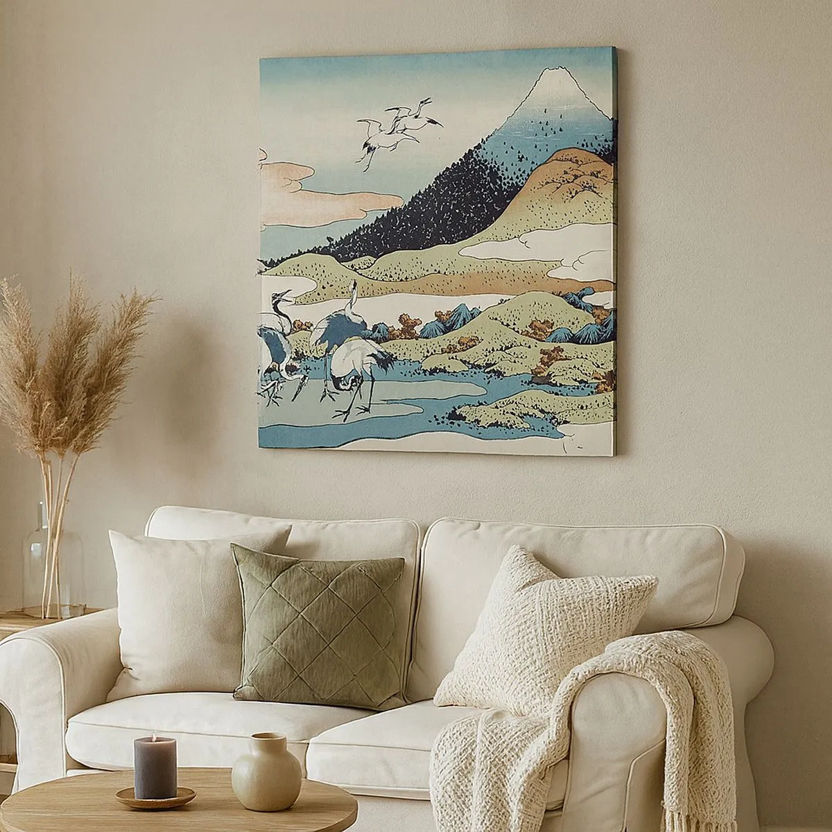 Schilderen op canvas - In de Japanse geest - 30x30 cm