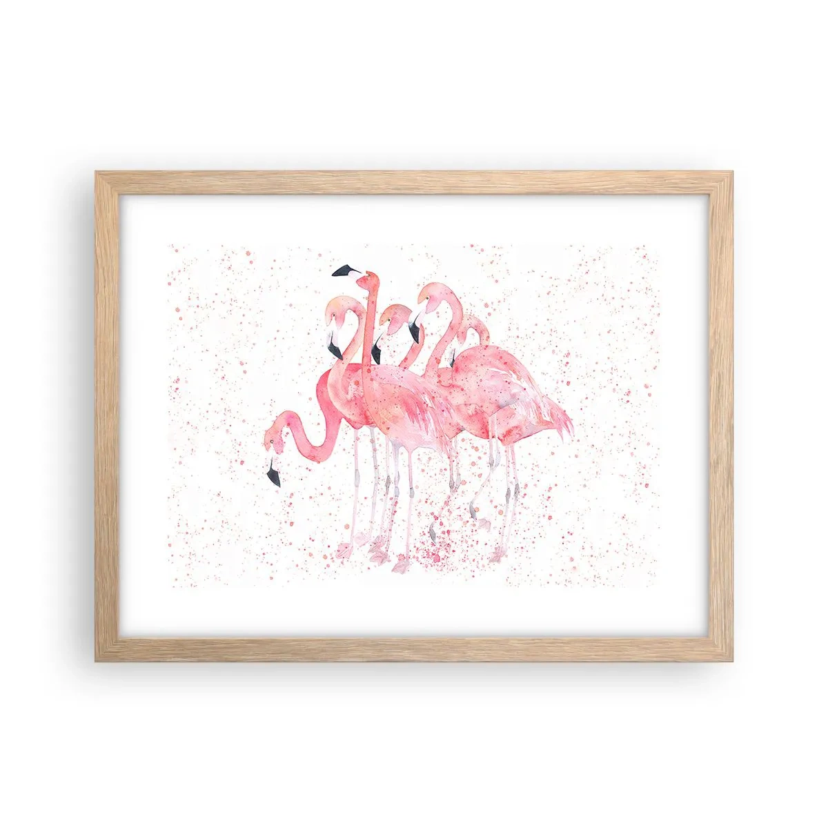 Een poster in een licht eiken lijst - Roze ensemble - 40x30 cm