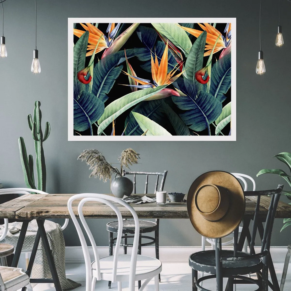 Poster - Vlammende bloemen van de tropen - 91x61 cm