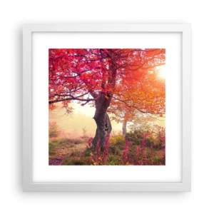 Poster in een witte lijst - Bloeiende razernij - 30x30 cm