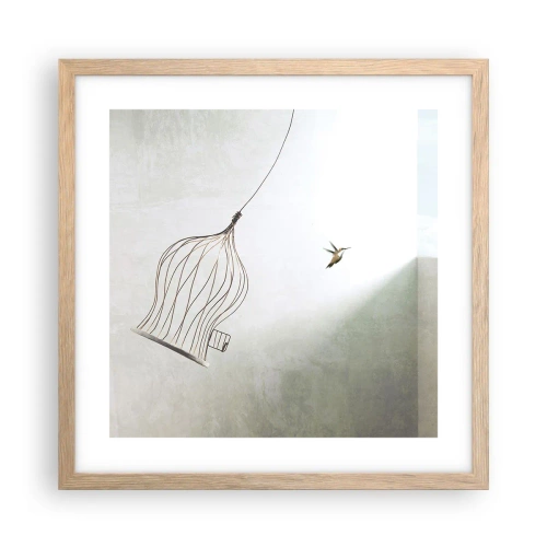 Een poster in een licht eiken lijst - In je element - 40x40 cm