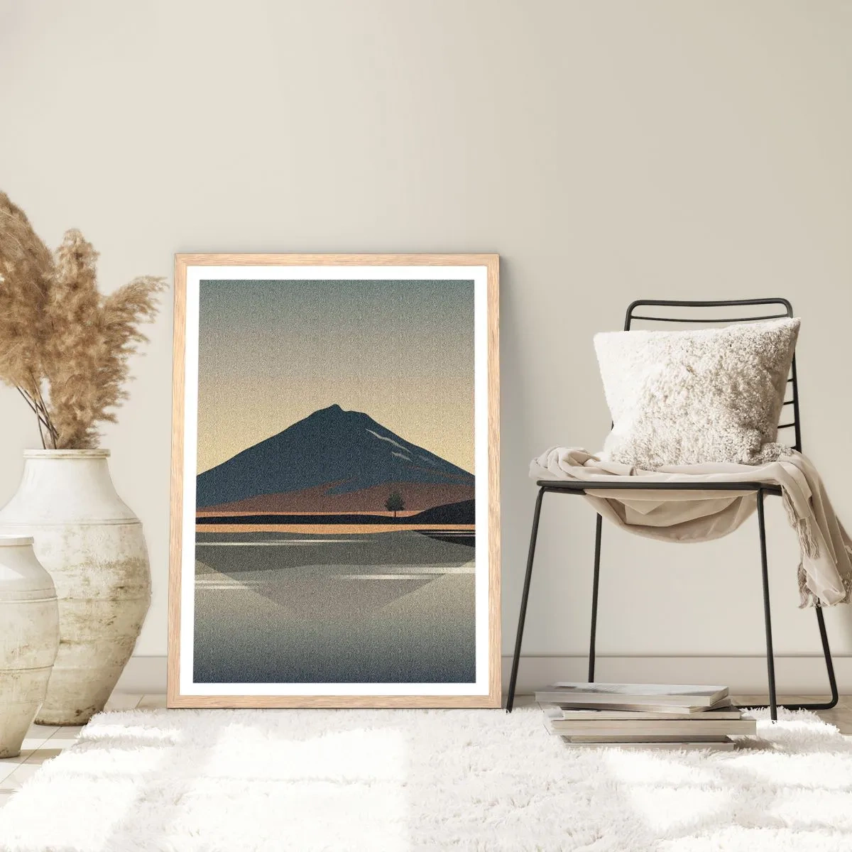 Een poster in een licht eiken lijst - Spiegelreflectie - 40x50 cm