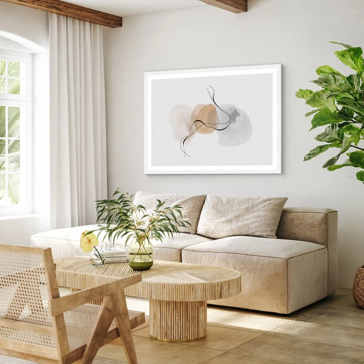Poster in een witte lijst - Lucht kralen - 40x30 cm