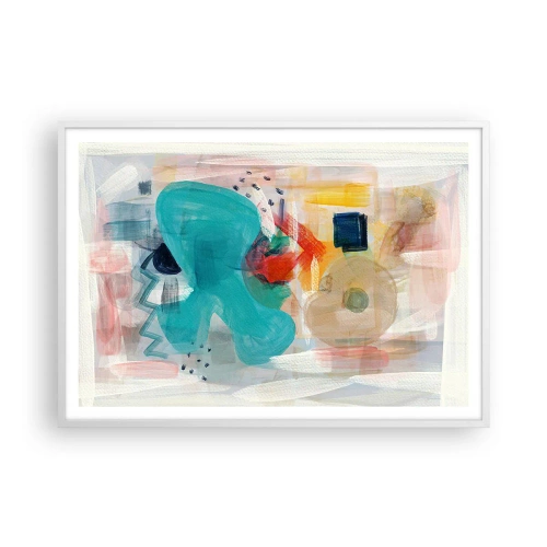 Poster in een witte lijst - Kleurrijk spel - 100x70 cm