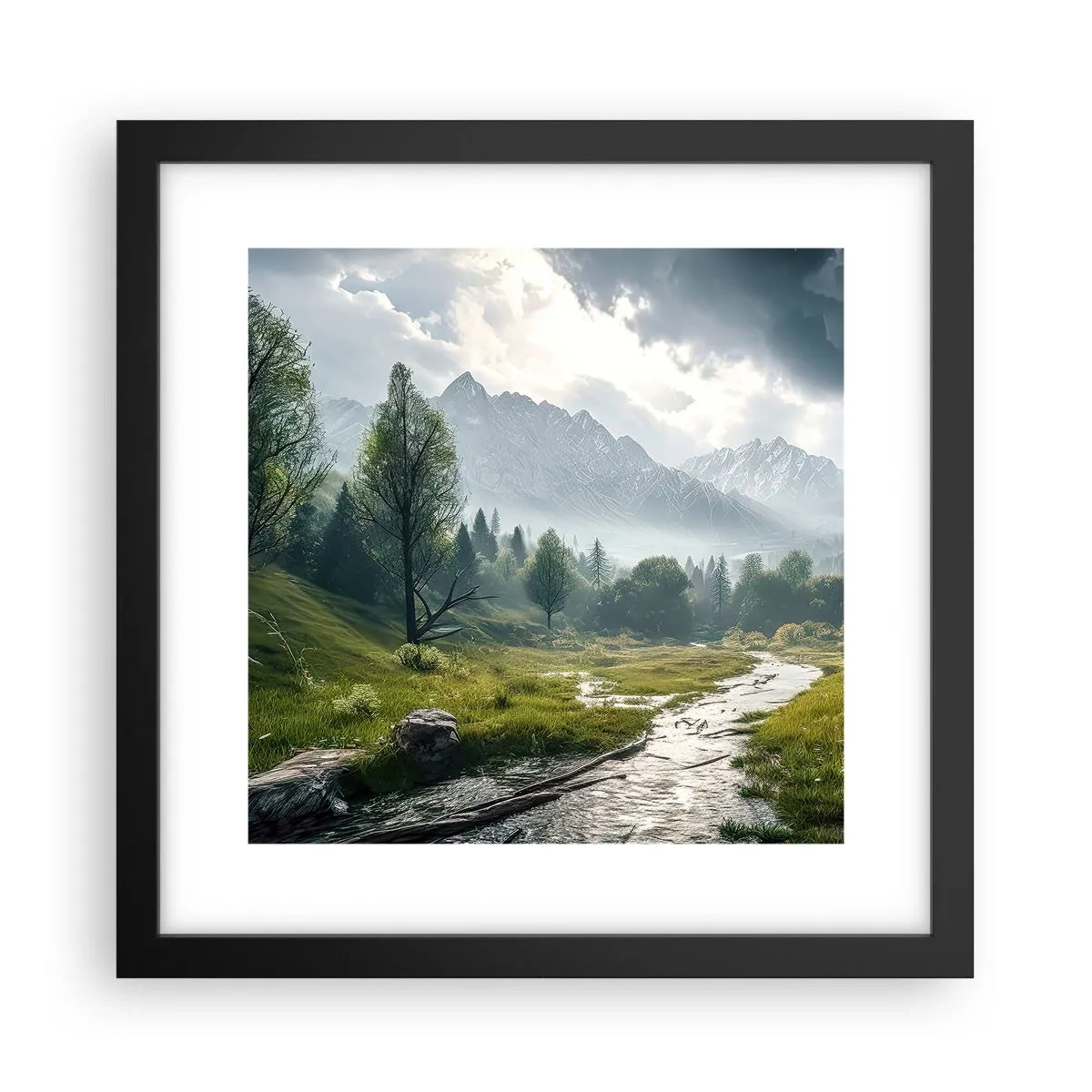 Poster in een zwarte lijst - Daarheen en terug - 30x30 cm