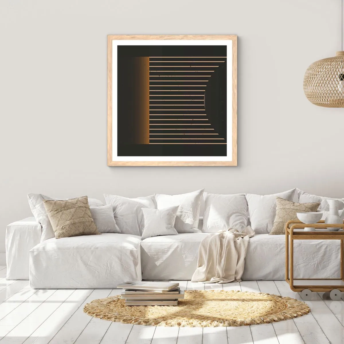 Een poster in een licht eiken lijst - Verken de duisternis - 30x30 cm