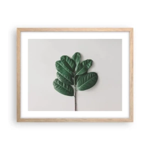 Een poster in een licht eiken lijst - Een tekening van de pure natuur - 50x40 cm