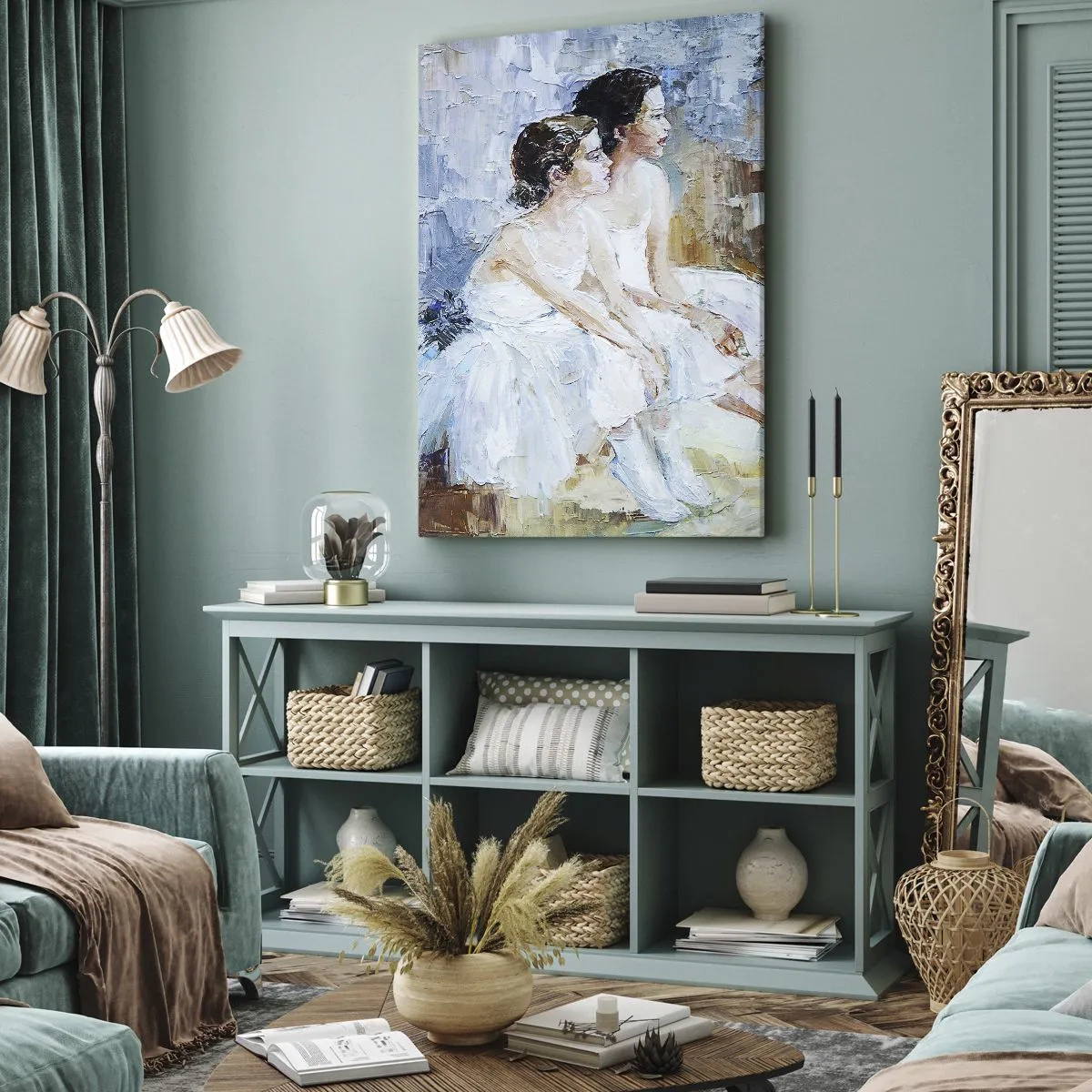 Schilderen op canvas - Rust van jonge zwanen - 55x100 cm