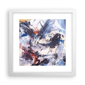 Poster in een witte lijst - Gekke dans van abstractie - 30x30 cm
