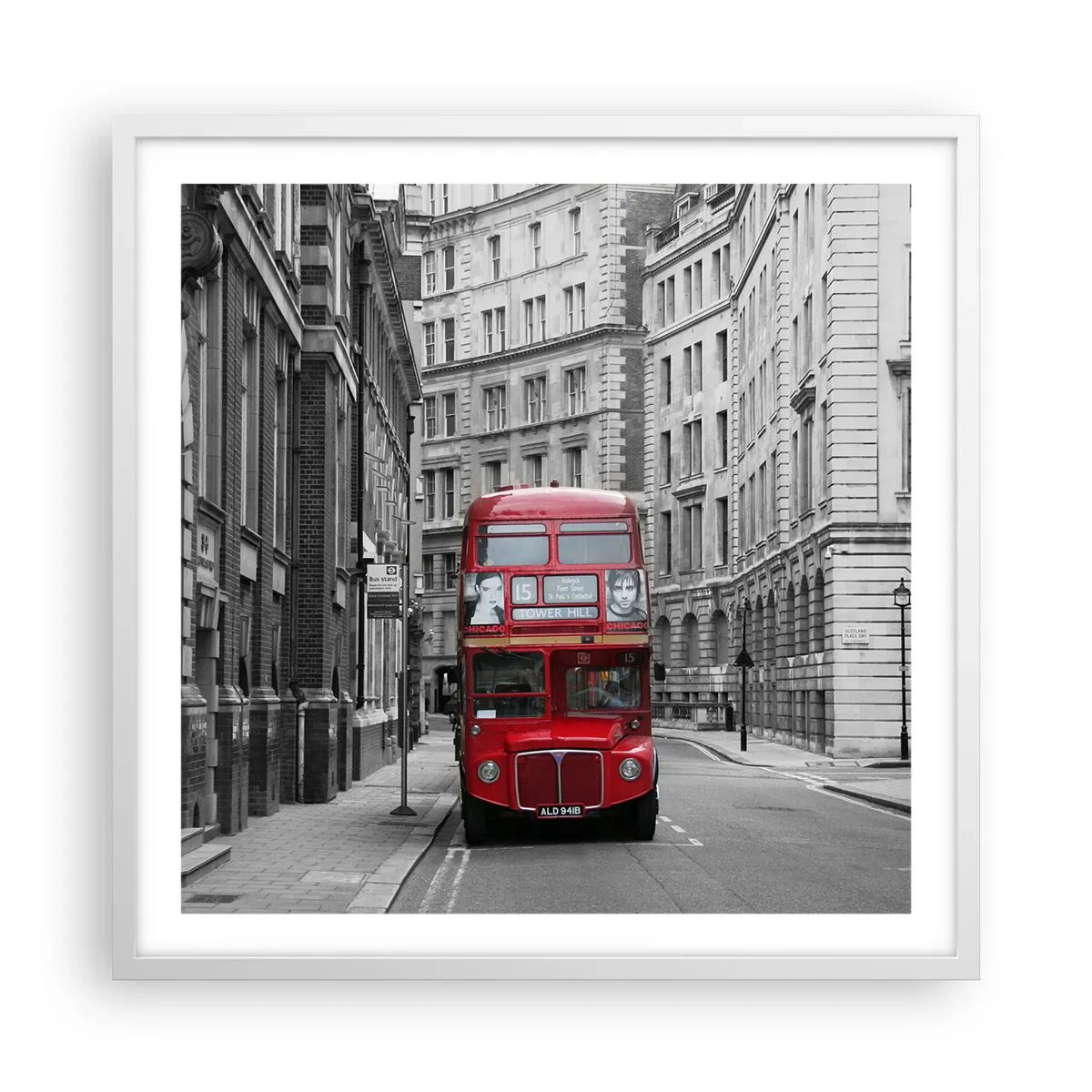 Poster in een witte lijst - Het dagelijkse leven hoeft niet grijs te zijn - 60x60 cm