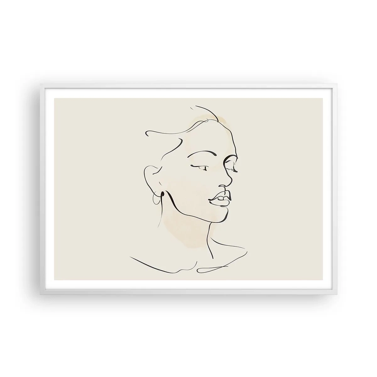 Poster in een witte lijst - Een bepaalde lijn - 100x70 cm