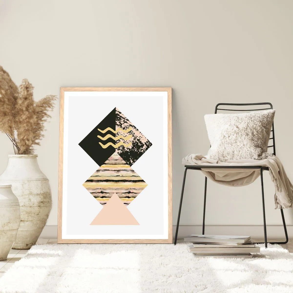 Een poster in een licht eiken lijst - Er is niet zo eenvoudig - 40x50 cm