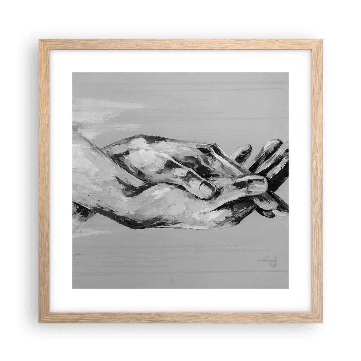 Een poster in een licht eiken lijst - Begin… - 40x40 cm