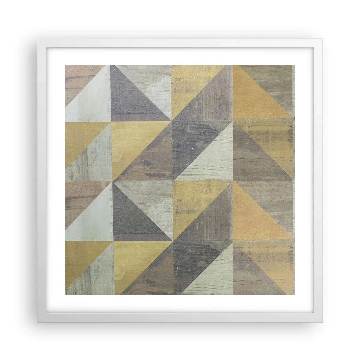 Poster in een witte lijst - Op de hoek van de driehoek - 50x50 cm