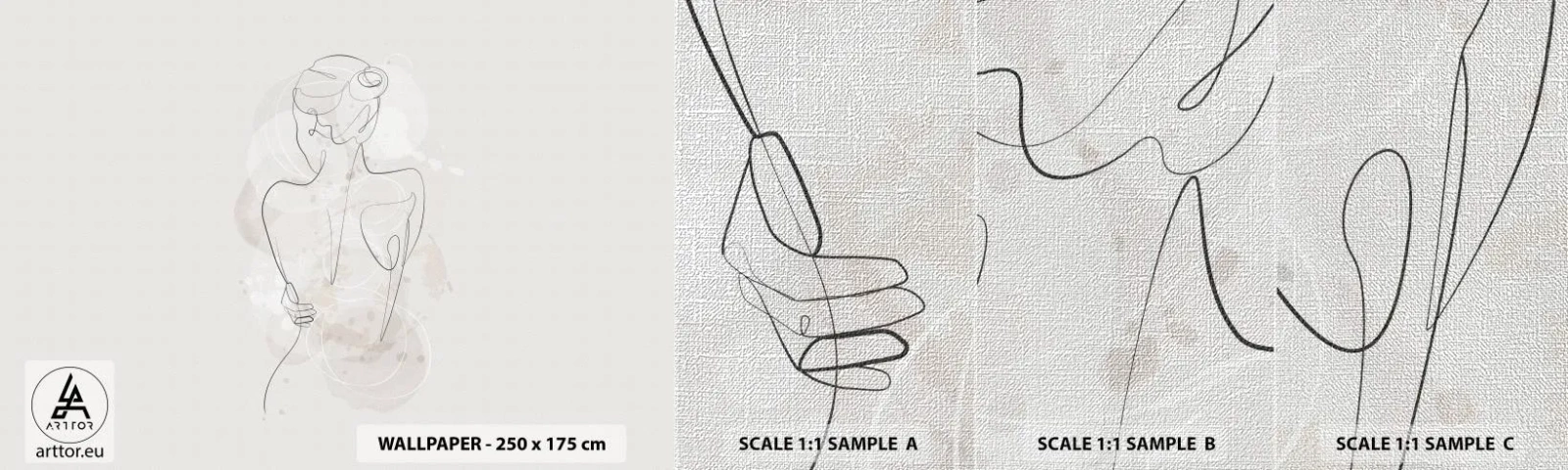 Fotobehang Monster Premium Canvas - Als een gevoelig instrument - Vrouw, Lichaam, Grafisch - 100x30 cm