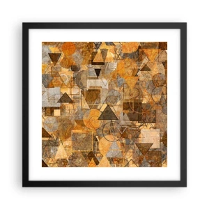 Poster in een zwarte lijst - De wereld in vorm - 40x40 cm