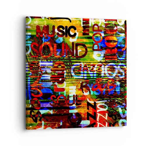 Schilderen op canvas - Alle kleuren van het geluid - 30x30 cm