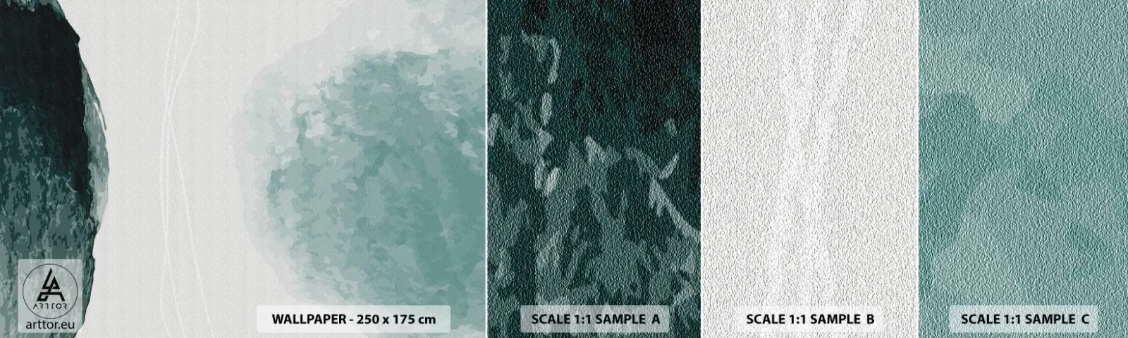 Fotobehang Monster Zelfklevend Deluxe Sticker - Ontmoeting met de mist - Modern, Minimalistisch, Abstractie - 100x30 cm