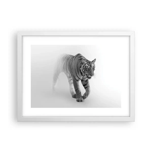 Poster in een witte lijst - Gehurkt in de mist - 40x30 cm