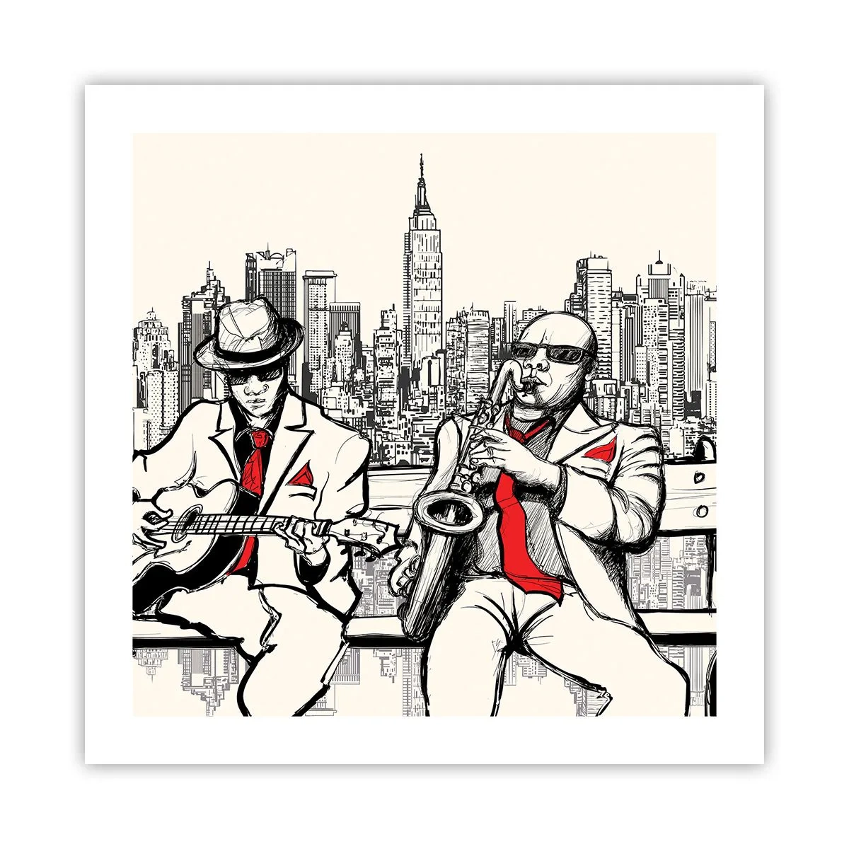 Poster - Improvisatie van New York - 50x50 cm