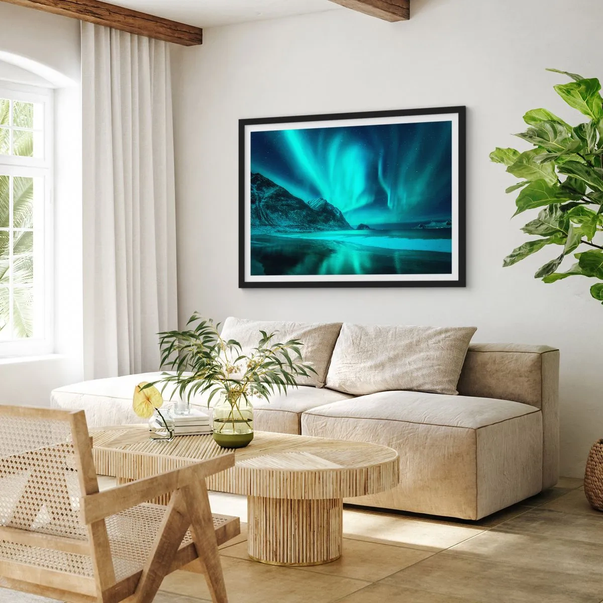 Poster in een zwarte lijst - Wonderen van het Noorden - 50x40 cm