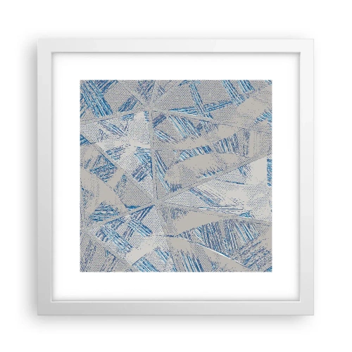 Poster in een witte lijst - In een blauwgrijs labyrint - 30x30 cm