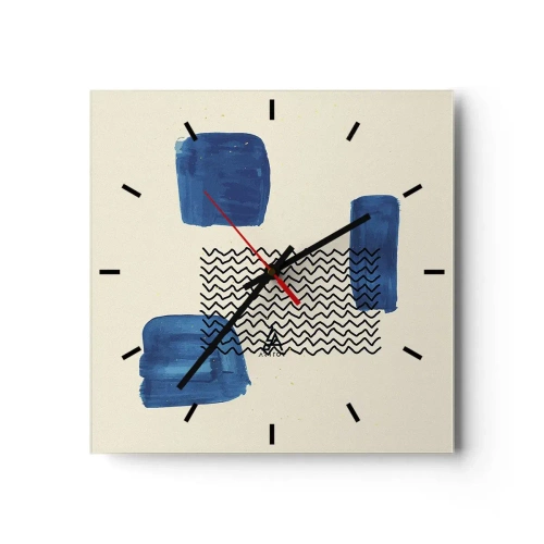 Wandklok - Klok - Een abstract kwartet - 30x30 cm